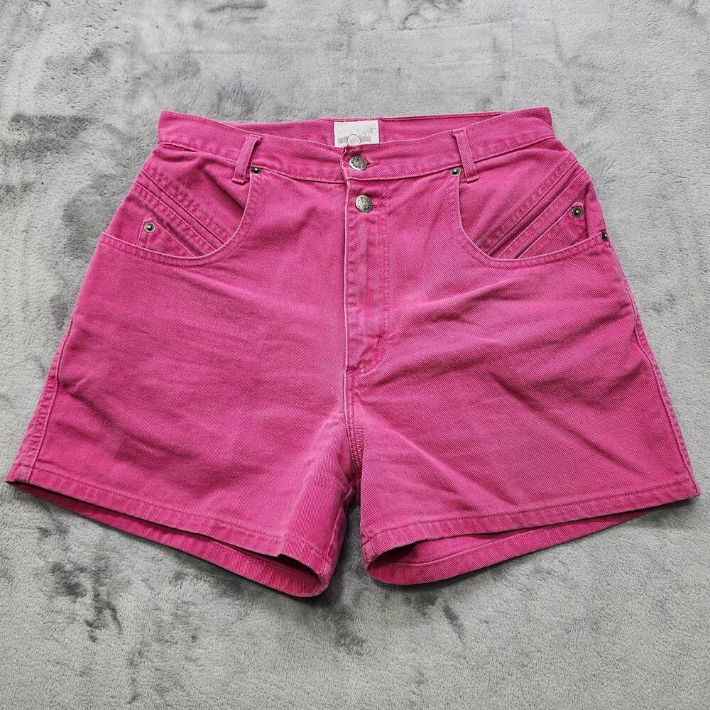Vintage 90s‎ Denim Republic Shorts Womens 11/12 Pink High Rise Double Button
